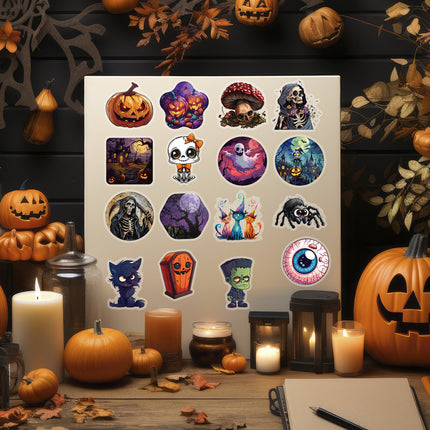 1215 50 Halloween PET Stickers