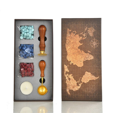 5009 Map Vintage Fire Paint Stamps Bottle Flame Wax Grain Set - Paper Whimsy Studio