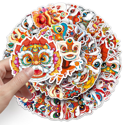 1044 （50 Lion Dance Chinese Style Stickers）