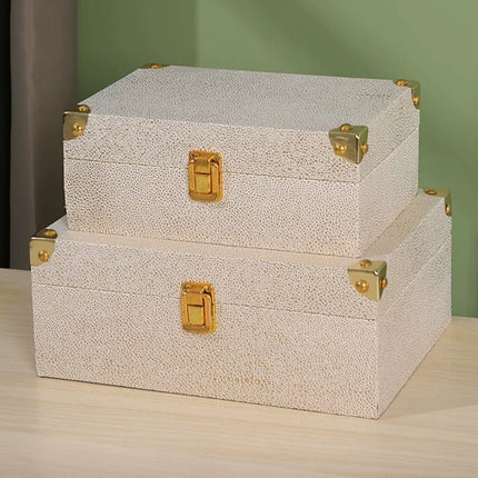 6034 Luxury Pearl Fish Leather Storage Box - Paper Whimsy Studio