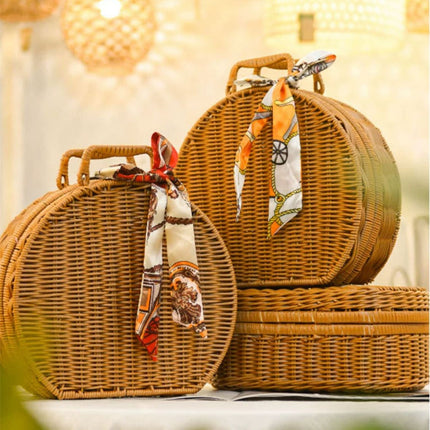 6054 Original Handwoven Half-Round Tote Basket - Paper Whimsy Studio