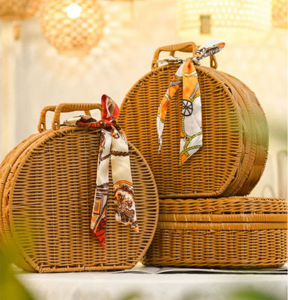 6054 Original Handwoven Half-Round Tote Basket - Paper Whimsy Studio