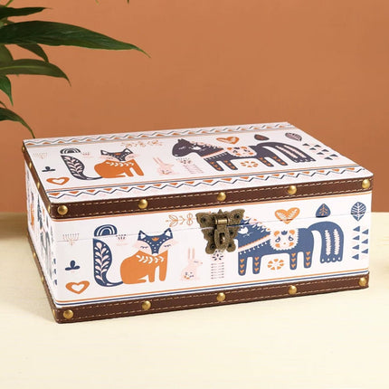 6105 Fox and Horse Cartoon Storage Box - Paper Whimsy Studio