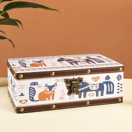 6105 Fox and Horse Cartoon Storage Box - Paper Whimsy Studio