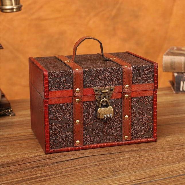 6114 Chinese Style Vintage Organizer with Dragon Pattern - Paper Whimsy Studio