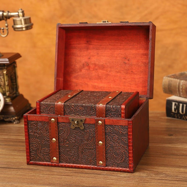 6114 Chinese Style Vintage Organizer with Dragon Pattern - Paper Whimsy Studio