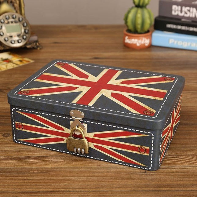 6120 Beige Beige Flag Tin Box - Paper Whimsy Studio