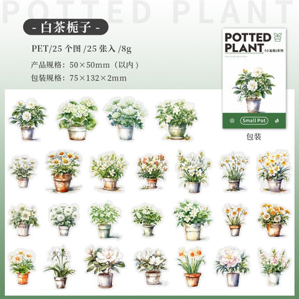 1182 PET Sticker Pack Small Potted Plant Series