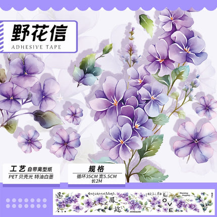 3058 Handbook Tape Flower Shell Light Waterproof Stickers