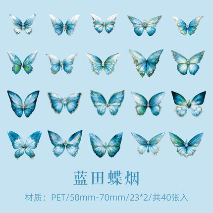 1089 Cuiyu Butterfly Dream Series PET Stickers - Paper Whimsy Studio