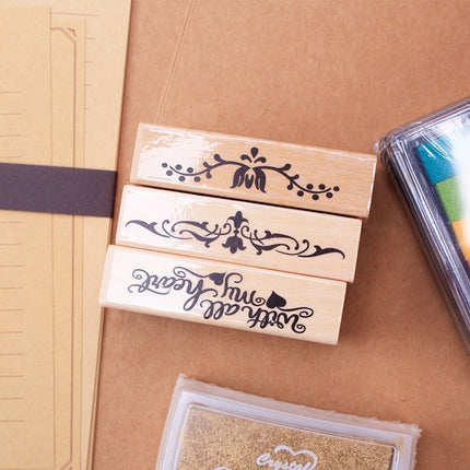 7002 Vintage Long Stripes Graphic Wooden Stamps - Paper Whimsy Studio