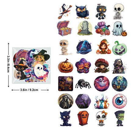 1215 50 Halloween PET Stickers