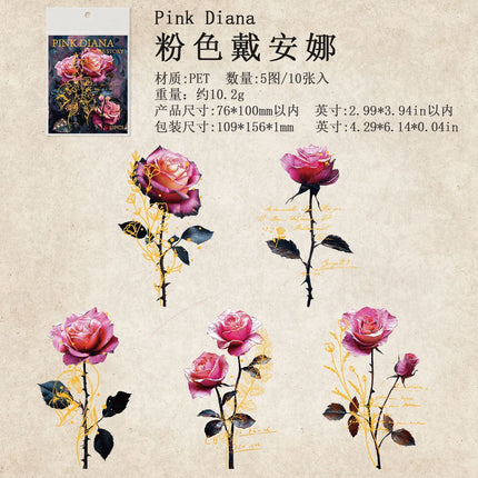 1076 Gugu Forest Sticker Pack Rose Garden Collection