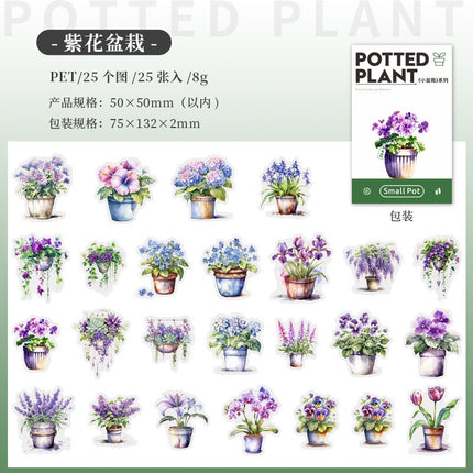 1182 PET Sticker Pack Small Potted Plant Series