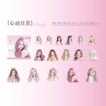 1219 Sticker pack heartbeat paradise Korean girl