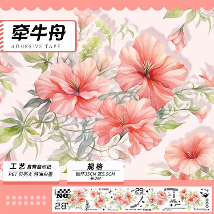 3058 Handbook Tape Flower Shell Light Waterproof Stickers