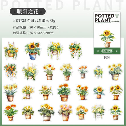 1182 PET Sticker Pack Small Potted Plant Series