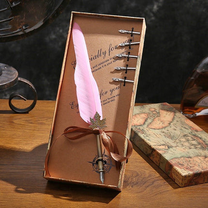 9015 Feather Pen Vintage Goose Quill Calligraphy Fountain Pen Set - Paper Whimsy Studio
