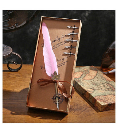 9015 Feather Pen Vintage Goose Quill Calligraphy Fountain Pen Set - Paper Whimsy Studio
