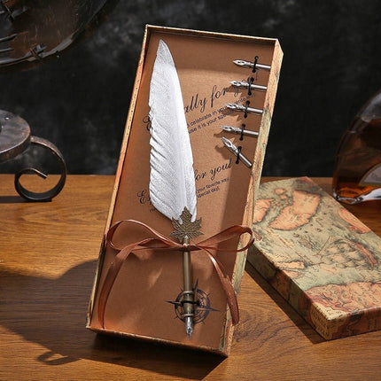 9015 Feather Pen Vintage Goose Quill Calligraphy Fountain Pen Set - Paper Whimsy Studio