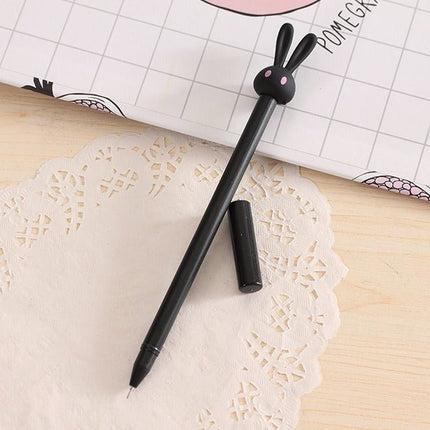 9029 Creative cartoon stationery cute cute rabbit jelly neutral pen black - Paper Whimsy Studio