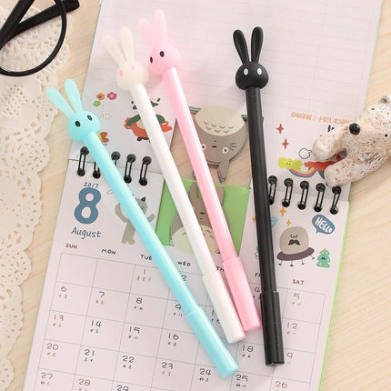 9029 Creative cartoon stationery cute cute rabbit jelly neutral pen black - Paper Whimsy Studio