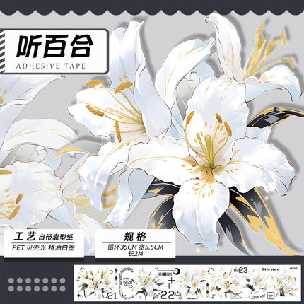 3058 Handbook Tape Flower Shell Light Waterproof Stickers