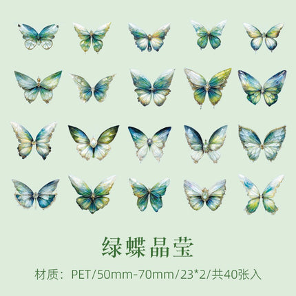 1089 Cuiyu Butterfly Dream Series PET Stickers - Paper Whimsy Studio