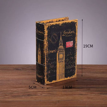 6155 Vintage Big Book Clock Book Box Storage Case